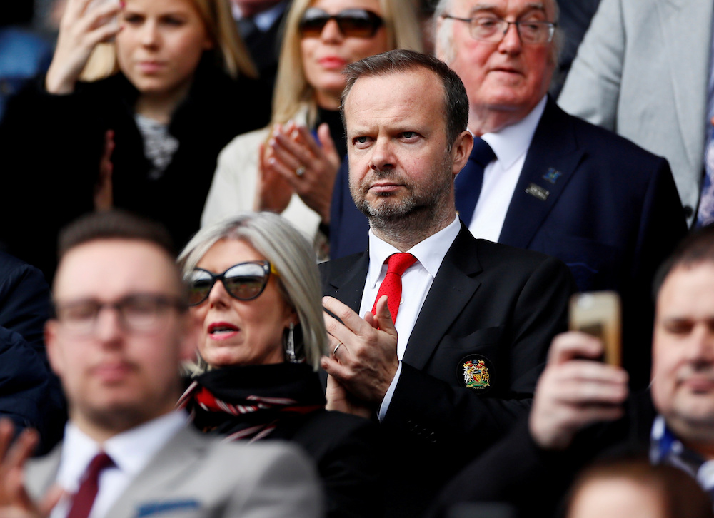 Manchester United executive vice-chairman Ed Woodward in the stands before the Premier League match with Huddersfield Town at John Smithu00e2u20acu2122s Stadium in Huddersfield May 5, 2019. u00e2u20acu201d Action Images pic via Reuters