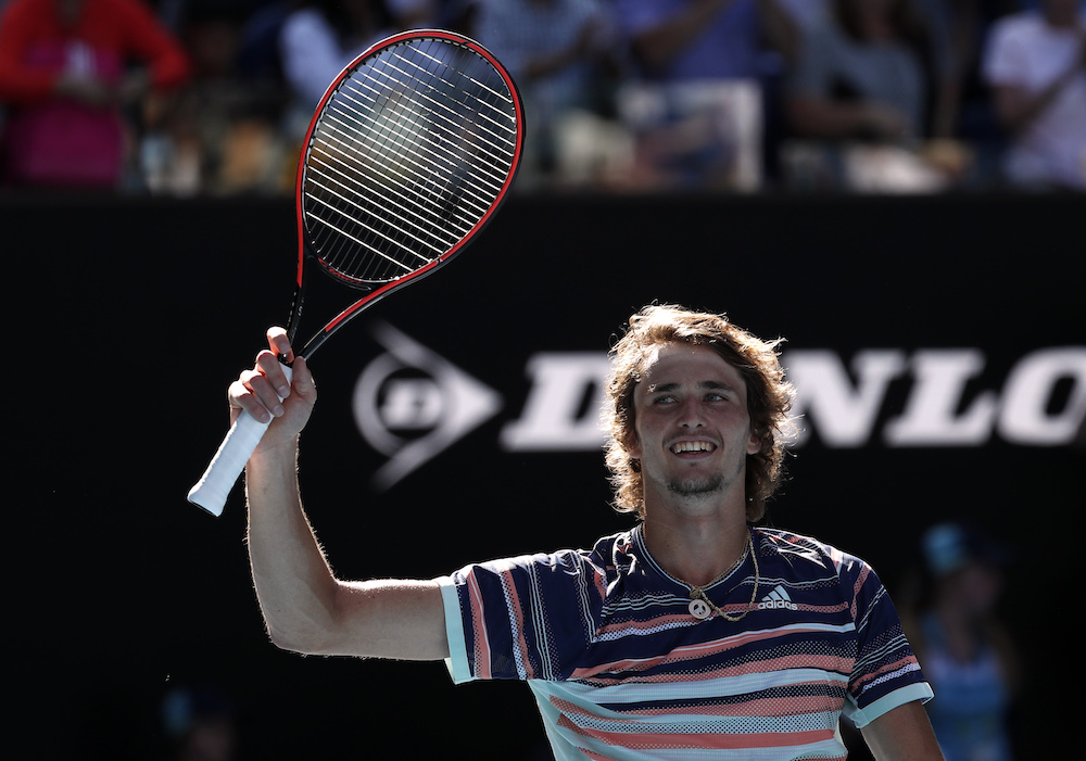 Germany’s Alexander Zverev celebrates winning his match against Switzerland’s Stan Wawrinka during the men’s quarter-final at the Australian Open in Melbourne January 29, 2020. — Reuters pic