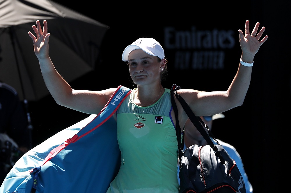 Ashleigh Barty waves as she leaves the court after losing her match against Sofia Kenin at the Australian Open in Melbourne January 30, 2020. u00e2u20acu201d Reuters pic