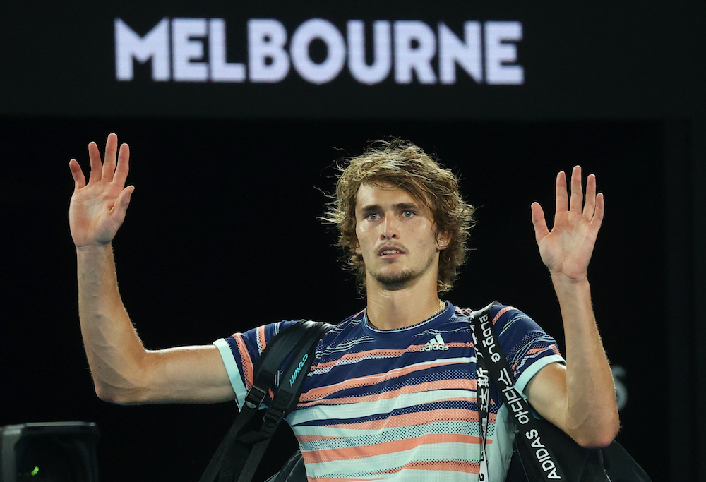 Germanyu00e2u20acu2122s Alexander Zverev looks dejected after his semi-final match against Austriau00e2u20acu2122s Dominic Thiem at the Australian Open in Melbourne January 31, 2020. u00e2u20acu201d Reuters pic