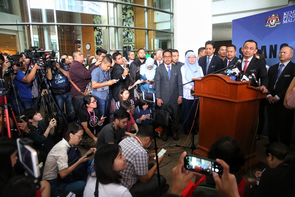 Maszlee Malik announces his resignation as education minister at a press conference in Putrajaya January 2, 2020. u00e2u20acu201d Picture by Choo Choy May
