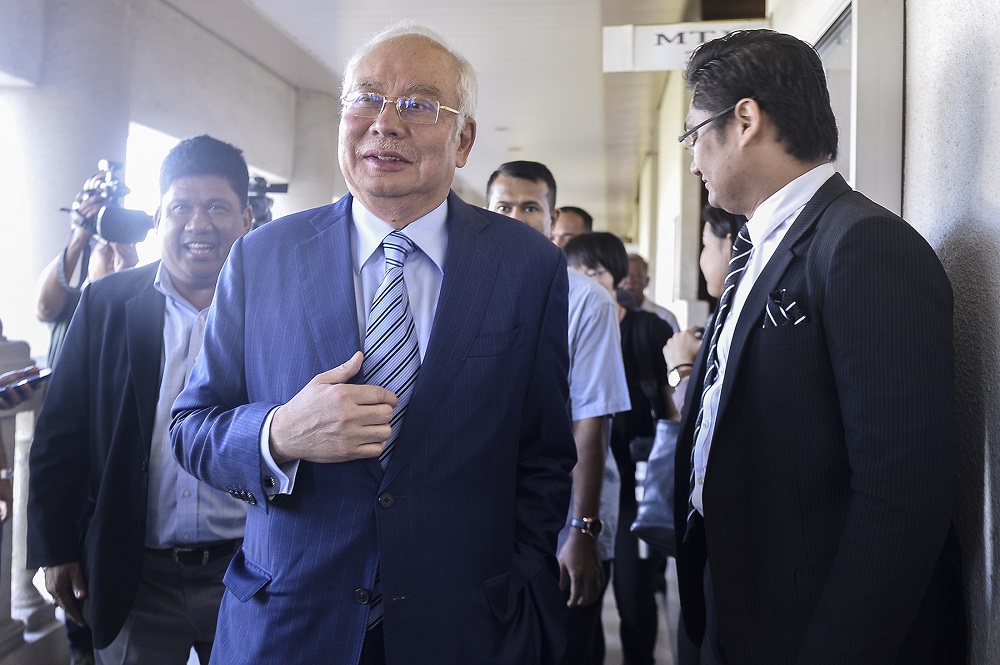 Former prime minister Datuk Seri Najib Razak leaves the Kuala Lumpur High Court January 6, 2020. u00e2u20acu201d Picture by Miera Zulyana