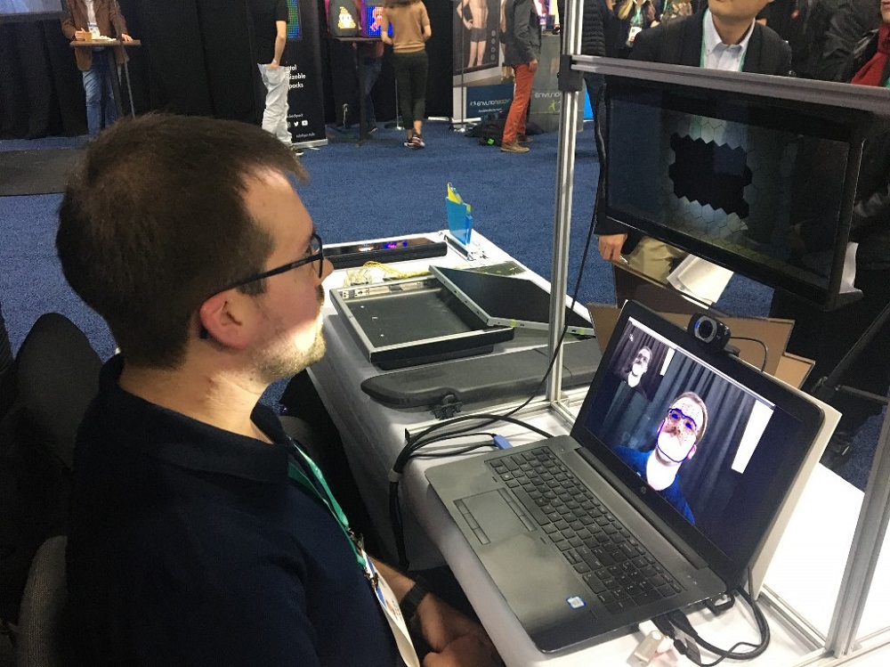 Ryan Todd of Bosch North America demonstrates a smart sun visor which uses artificial intelligence to block glare at the media preview of the 2020 Consumer Electronics Show in Las Vegas January 5, 2020. u00e2u20acu201d AFP pic