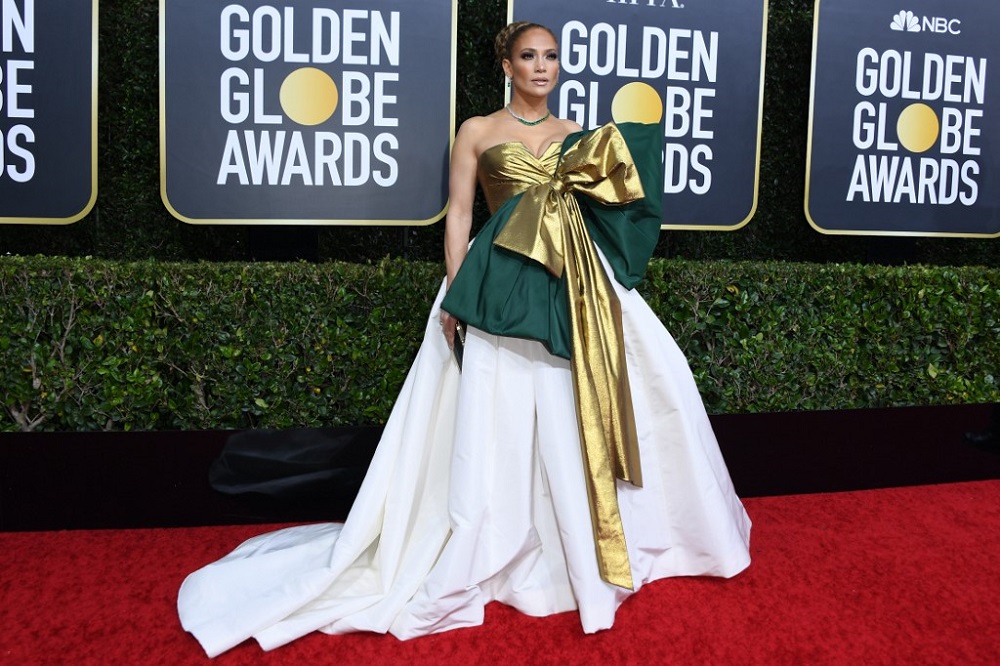 US actress Jennifer Lopez arrives for the 77th annual Golden Globe Awards in California January 5, 2020. — AFP pic