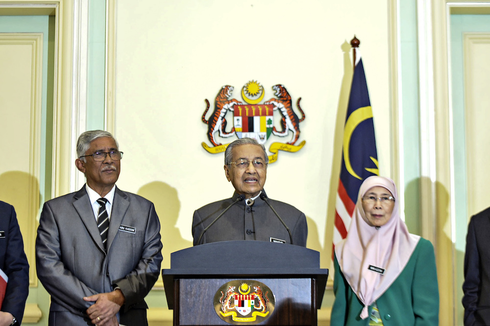 Prime Minister Tun Dr Mahathir Mohamad addresses a press conference in Putrajaya January 7, 2020. u00e2u20acu201d Picture by Shafwan Zaidon