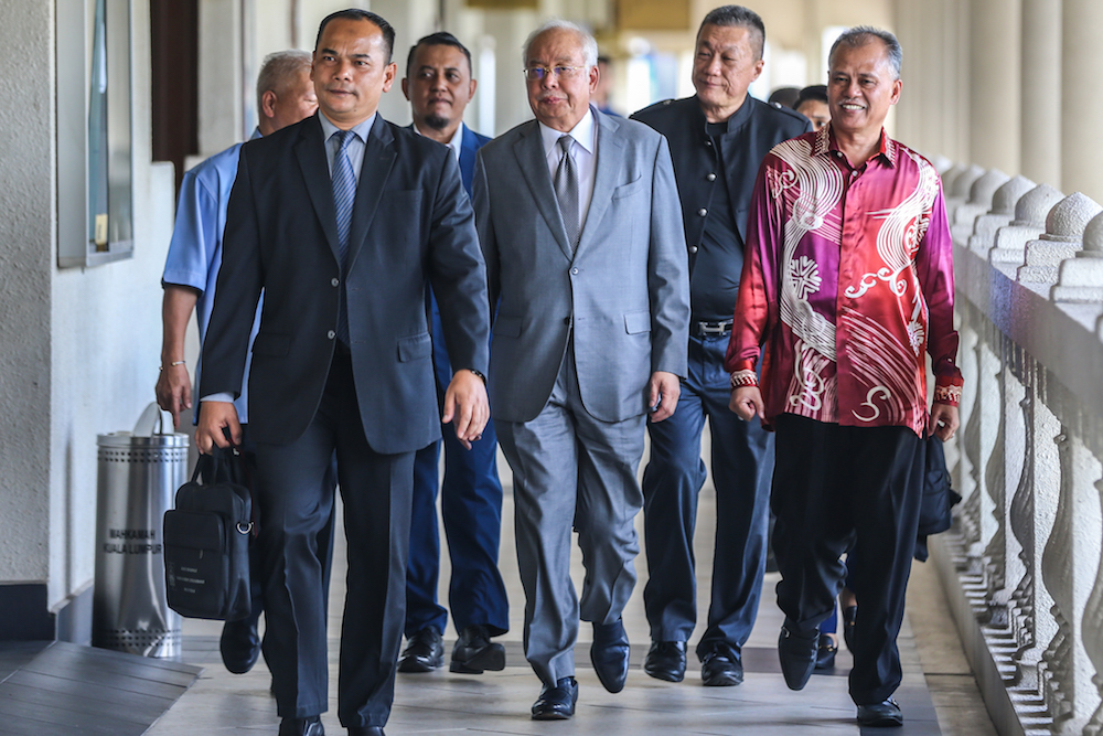 Former prime minister Datuk Seri Najib Razak is pictured at the Kuala Lumpur High Court January 8, 2020. — Picture by Firdaus Latif