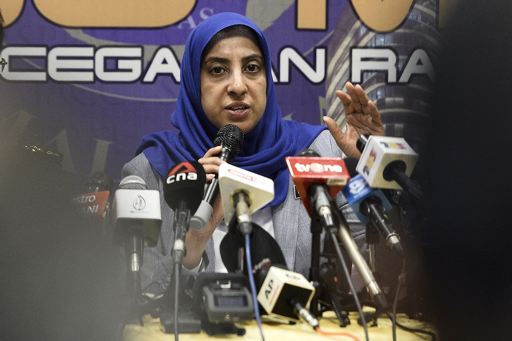 Malaysian Anti-Corruption Commission (MACC) chief commissioner Latheefa Koya speaks during a press conference at MACC headquarters in Putrajaya January 8, 2020. u00e2u20acu201d Picture by Miera Zulyana