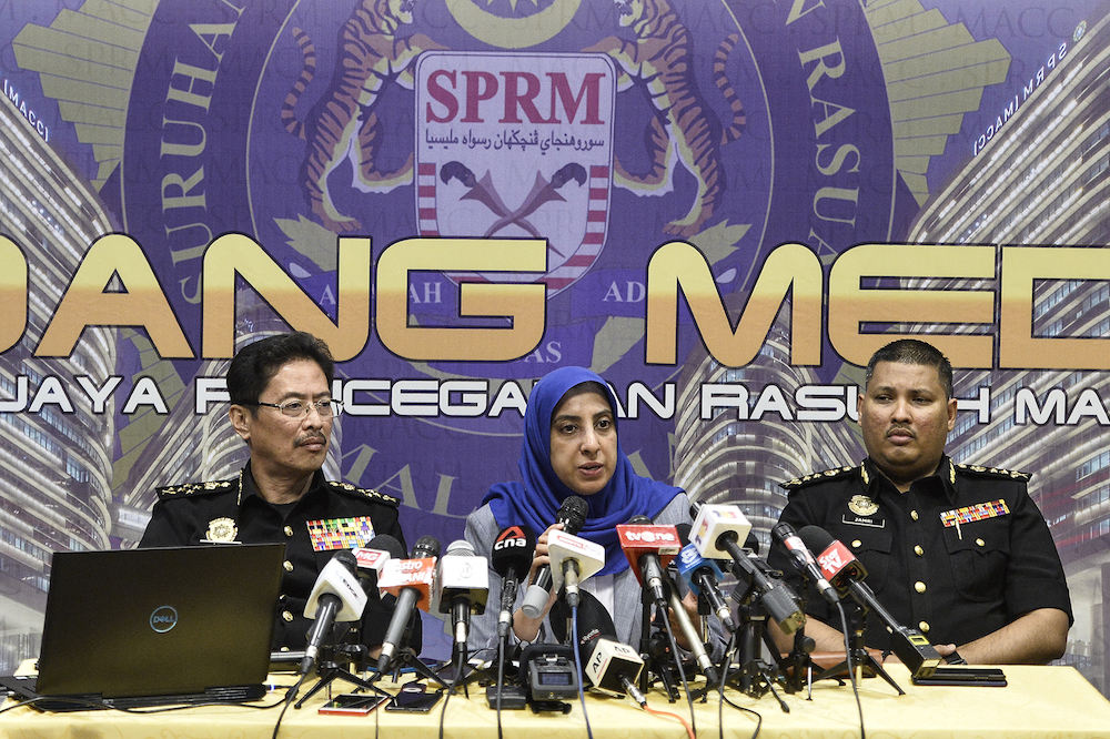Malaysian Anti-Corruption Commission (MACC) chief commissioner Latheefa Koya speaks during a press conference at MACC headquarters in Putrajaya January 8, 2020. u00e2u20acu201d Picture by Miera Zulyana