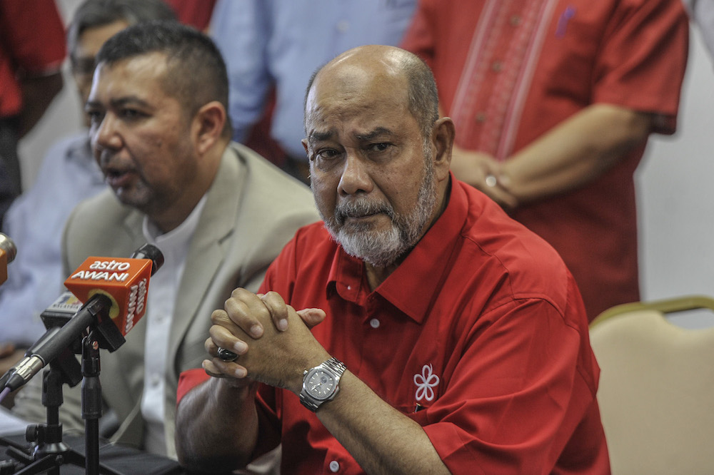 Parti Pribumi Bersatu Malaysia chairman of partyu00e2u20acu2122s election committee, Tan Sri Syed Hamid Albar, speaks to media during a press conference at the party headquarters in Petaling Jaya January 8, 2020. u00e2u20acu201d Picture by Shafwan Zaidon