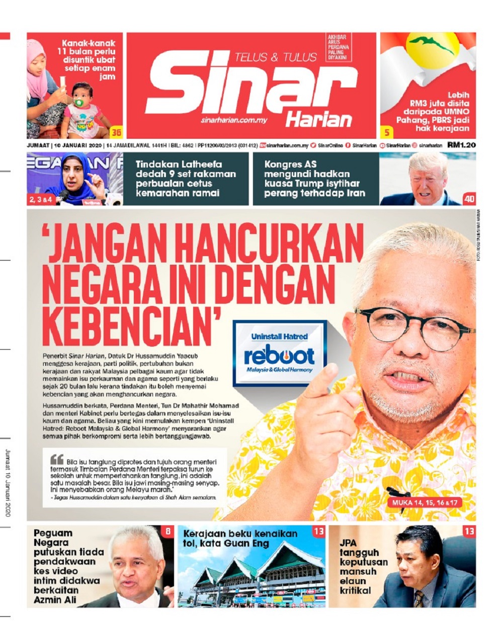 In his opinion piece published in Sinar Harian today, Hussamuddin said interracial and interreligious ties in Malaysia have been simmering for the past 20 years. 