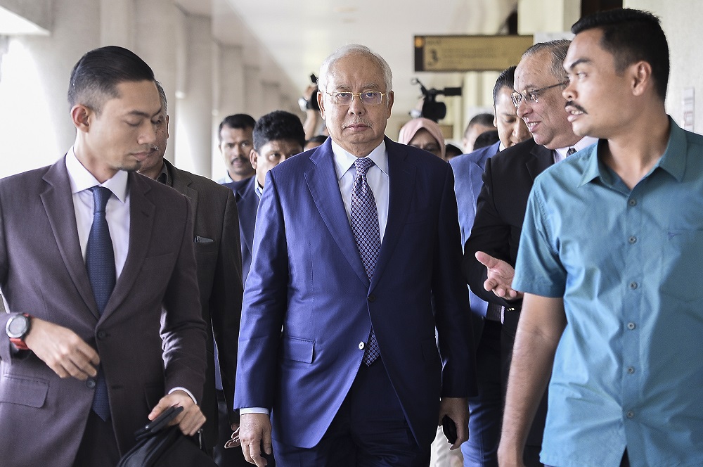 Former prime minister Datuk Seri Najib Razak arrives at the Kuala Lumpur High Court January 13, 2020. u00e2u20acu201d Picture by Miera Zulyanann