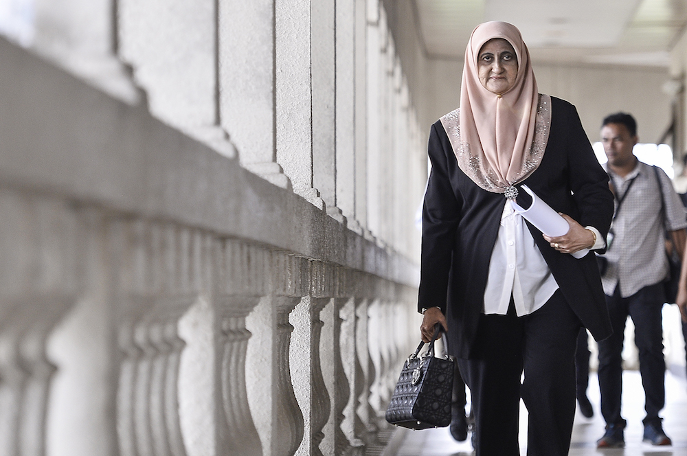 Saadatul Nafisah Bashir Ahmad leaves the Kuala Lumpur High Court January 13, 2020. u00e2u20acu201d Picture by Miera Zulyana