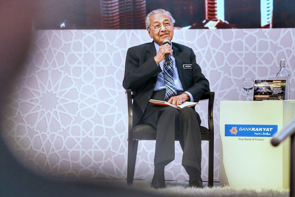 Prime Minister Tun Dr Mahathir Mohamad answers questions during the Bank Rakyat 2019 National Conference on Integrity in Kuala Lumpur January 14, 2020. u00e2u20acu201d Picture by Ahmad Zamzahuri