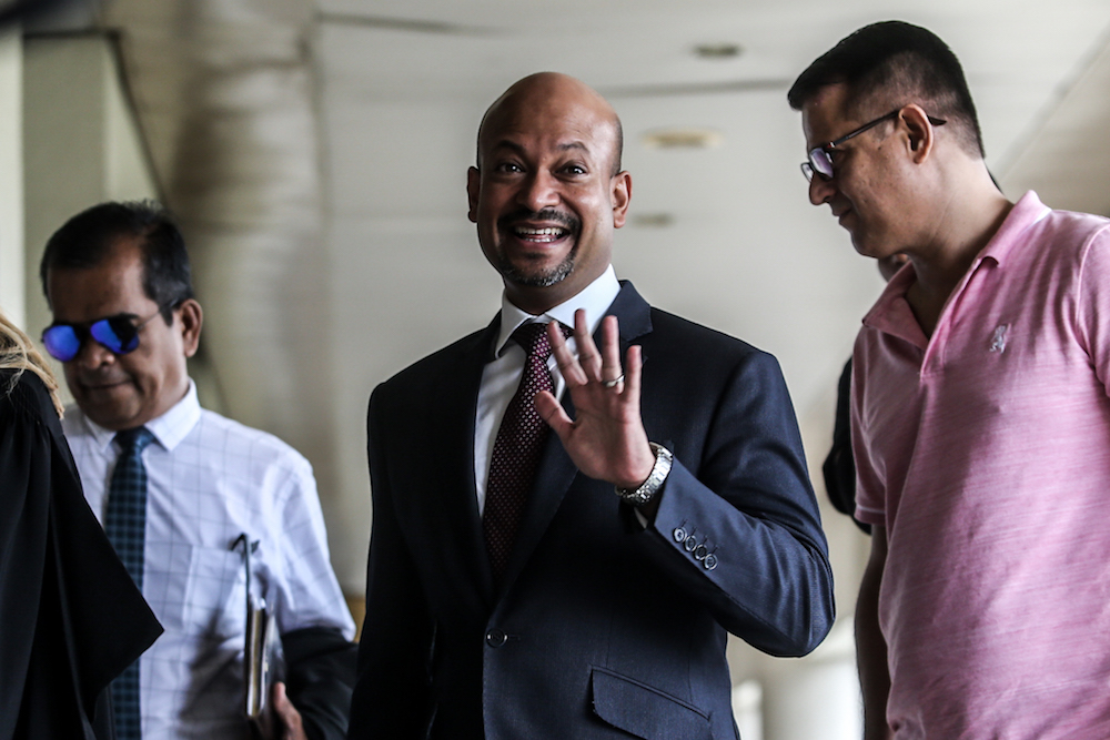 Former 1MDB CEO Arul Kanda Kandasamy is pictured at the Kuala Lumpur High Court January 14, 2020. — Picture by Firdaus Latif