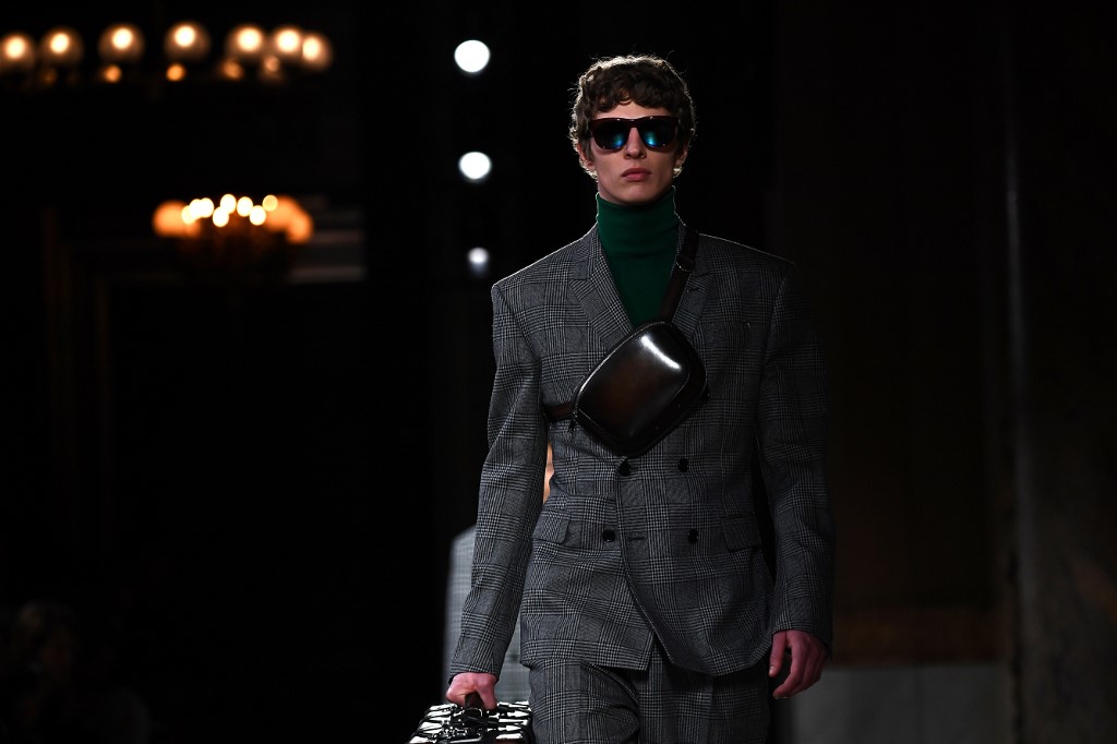 A model presents a creation by Berluti, during the men's Fall-Winter 2020/2021 collection fashion show in Paris on January 17, 2020. u00e2u20acu201d AFP pic