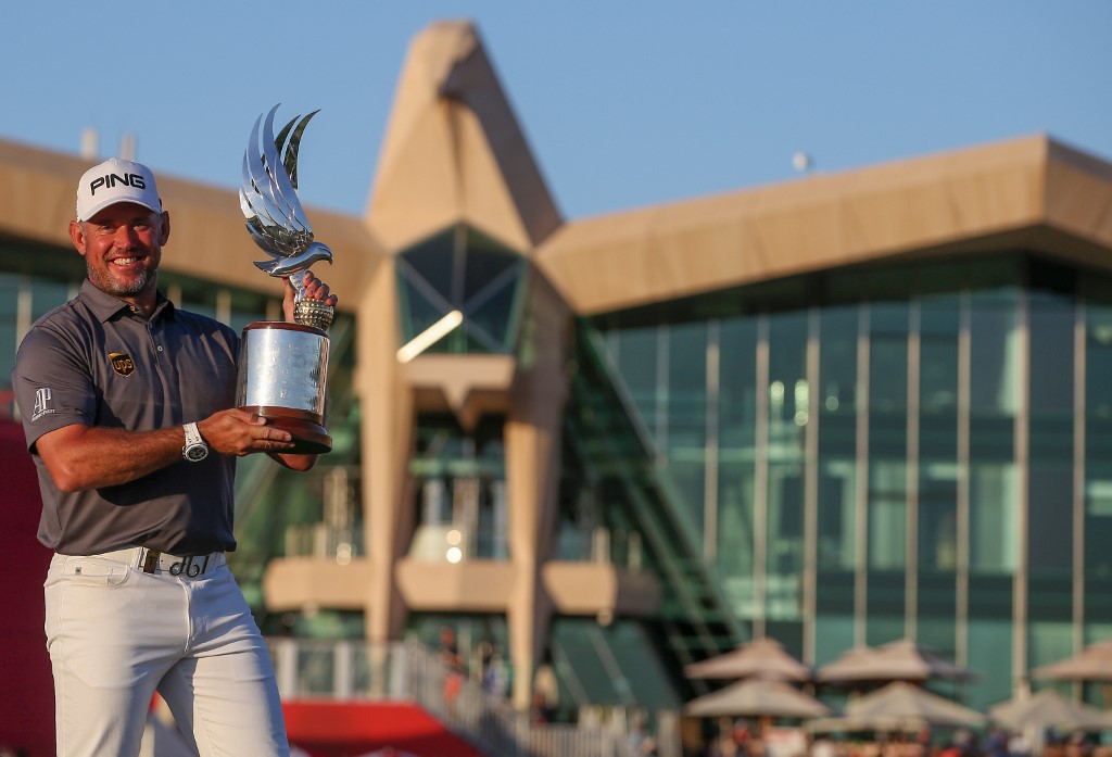 Lee Westwood of England poses with the trophy after winning the Abu Dhabi HSBC Golf Championship in the United Arab Emirates' capital on January 19, 2020. u00e2u20acu201d AFP picnn