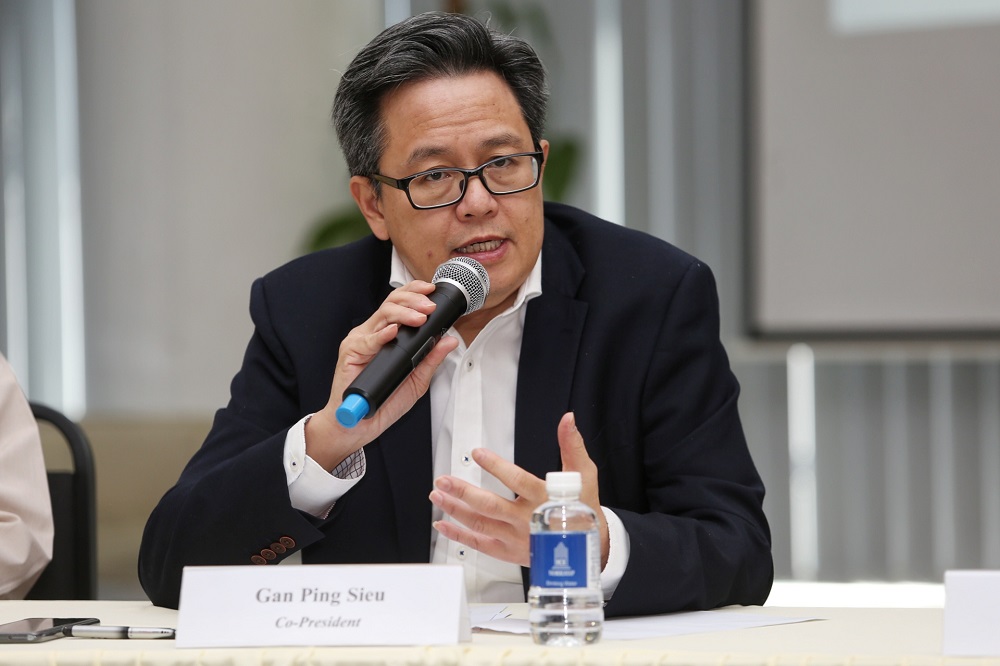 Cenbet co-president Gan Ping Sieu speaks during a media conference in Kuala Lumpur January 20, 2020.