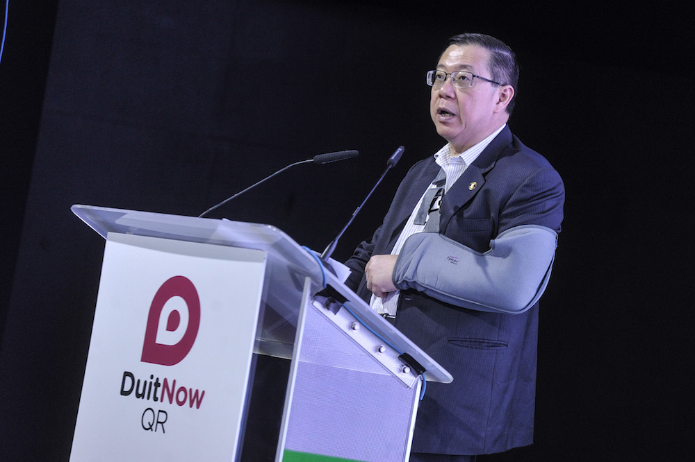 Finance Minister Lim Guan Eng delivers his speech during the launch of u00e2u20acu02dcCashless Ecosystem for Cyberjayau00e2u20acu2122 with Malaysia National QR at RekaScape in Cyberjaya, January 20, 2020. u00e2u20acu201d Picture by Shafwan Zaidon