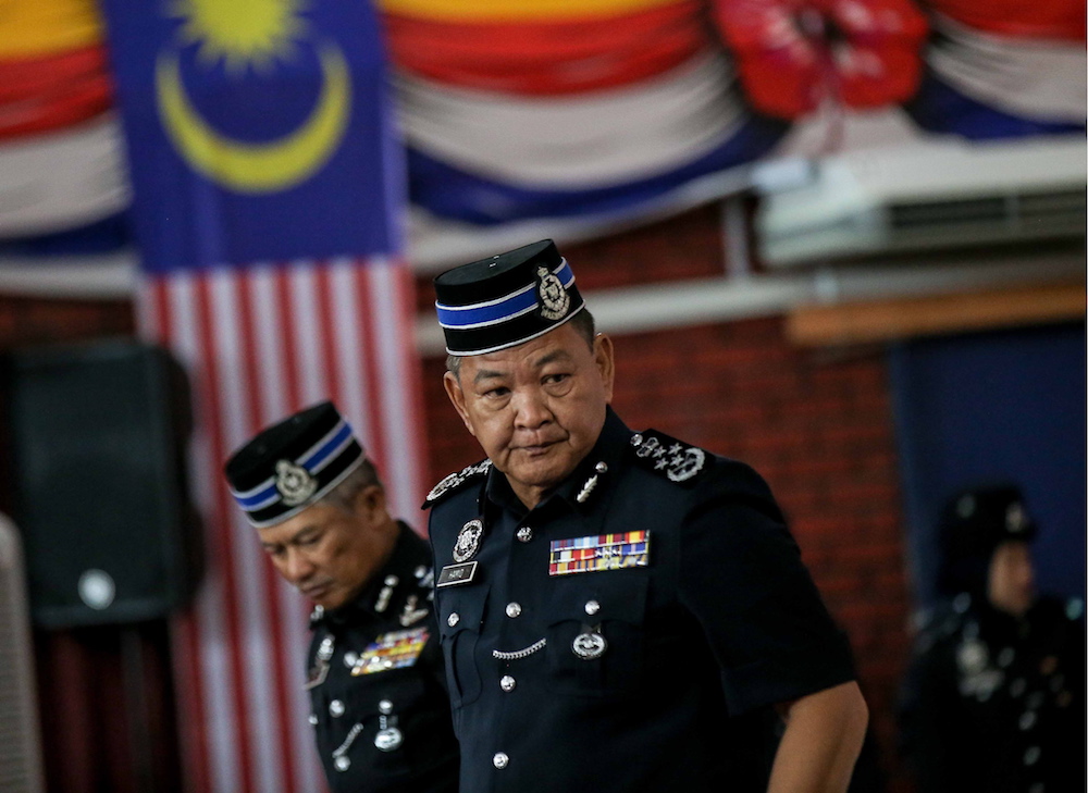 Inspector-General of Police Tan Sri Abdul Hamid Bador attends the Pingat Jasa Pahlawan Negara presentation ceremony at the Northern Brigade General Operations Force headquarters in Ulu Kinta January 21, 2020. u00e2u20acu201d Picture by Farhan Najib