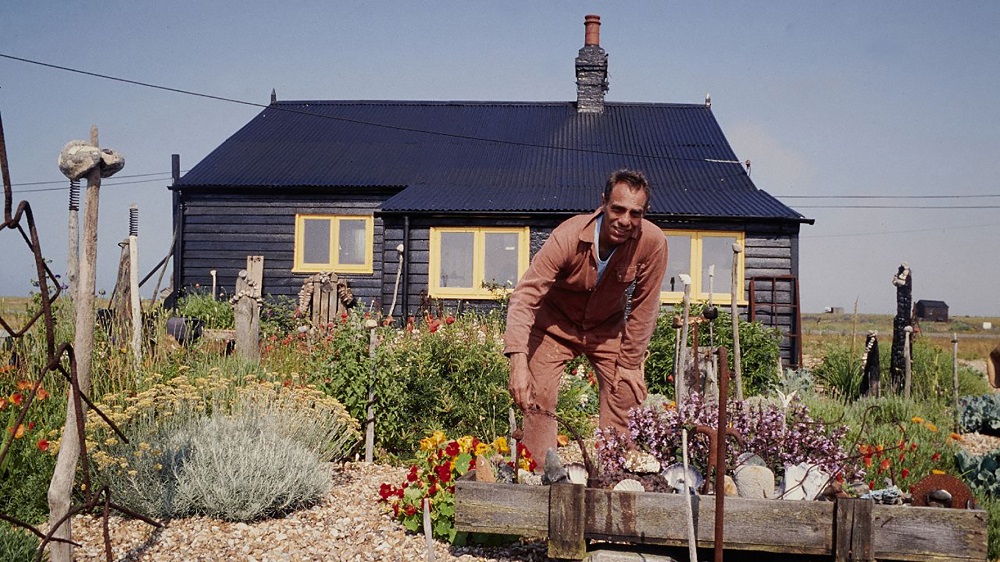English artist and filmmaker Derek Jarman at Prospect Cottage in Dungeness, Kent. u00e2u20acu201d Picture courtesy of Geraint Lewis