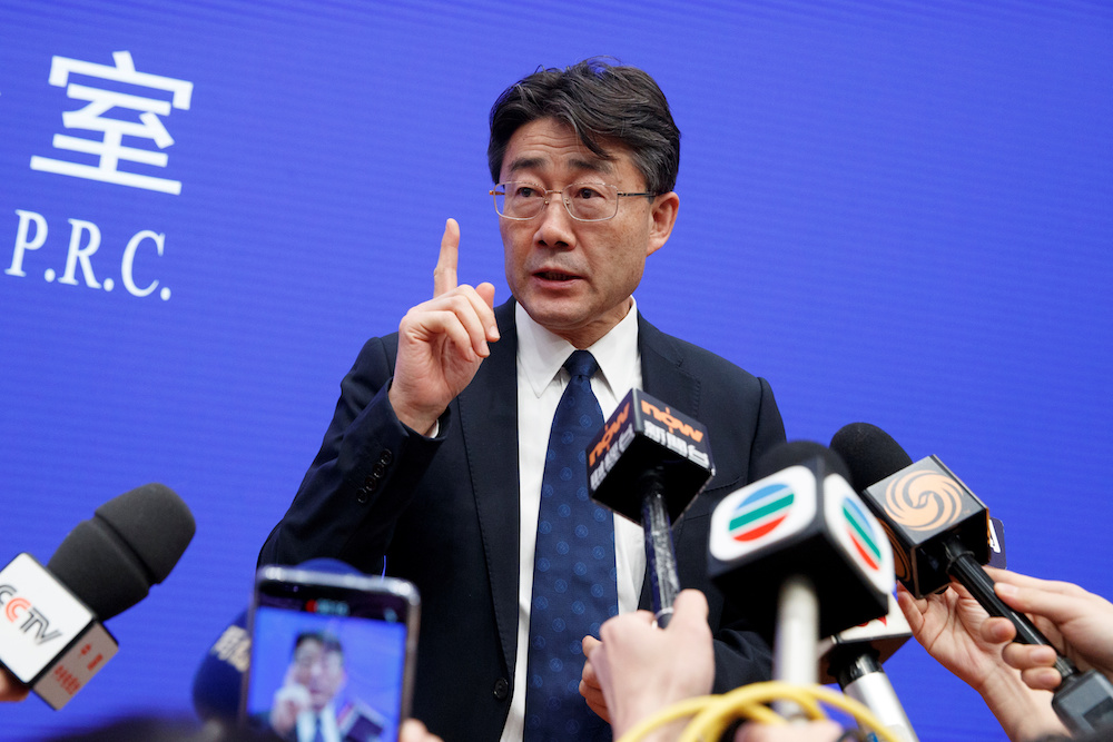 Gao Fu, director of China Centre for Disease Control and Prevention addresses the media after a briefing at the State Council Information Office in Beijing January 26, 2020. u00e2u20acu201d Reuters pic