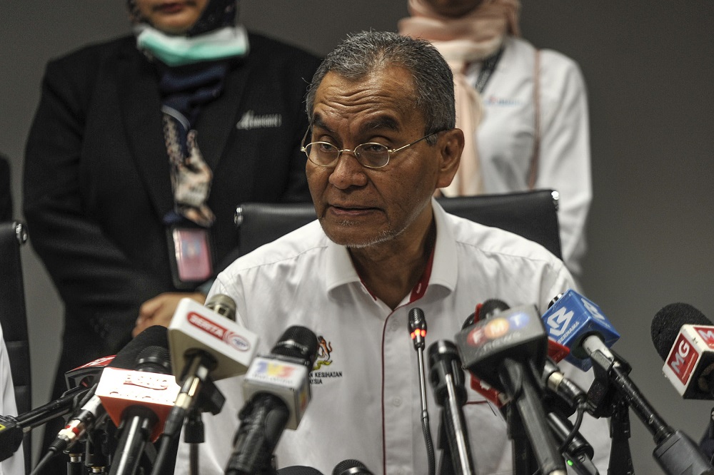 Health Minister Datuk Seri Dzulkefly Ahmad speaks to the media during a press conference after his visit to KLIA and KLIA 2 in Sepang January 27, 2020. u00e2u20acu201d Picture by Shafwan Zaidon
