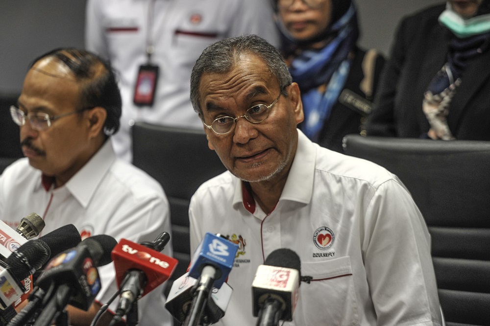 Health Minister Datuk Seri Dzulkefly Ahmad speaks to the media during a press conference after his visit to KLIA and KLIA 2 in Sepang January 27, 2020. u00e2u20acu201d Picture by Shafwan Zaidon