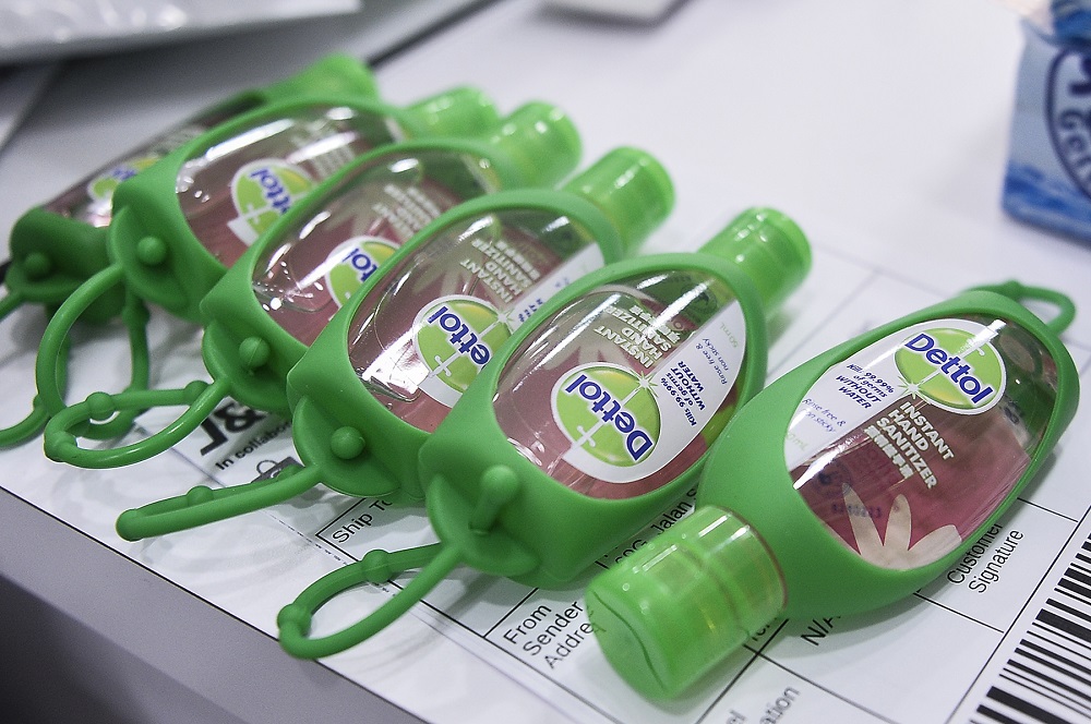 Hand sanitisers are seen at a Pharmhouse Pharmacy outlet in Setia Alam January 28,2020. u00e2u20acu201d Picture by Miera Zulyana