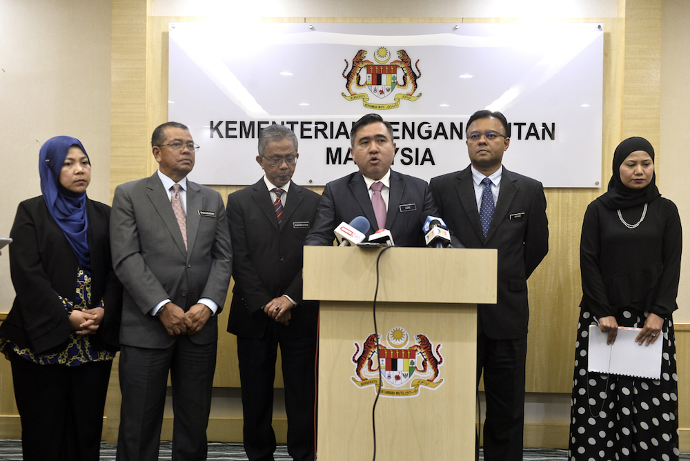 Transport Minister Anthony Loke speaks during a press conference at the Transport Ministry in Putrajaya January 29, 2020. u00e2u20acu201d Picture by Miera Zulyana