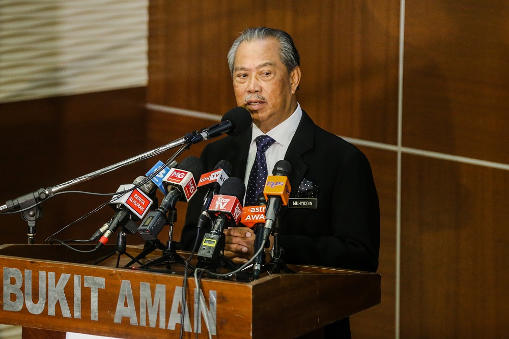 Home Minister Tan Sri Muhyiddin Yassin speaks during a press conference Kuala Lumpur January 30, 2020. u00e2u20acu201d Picture by Firdaus Latif