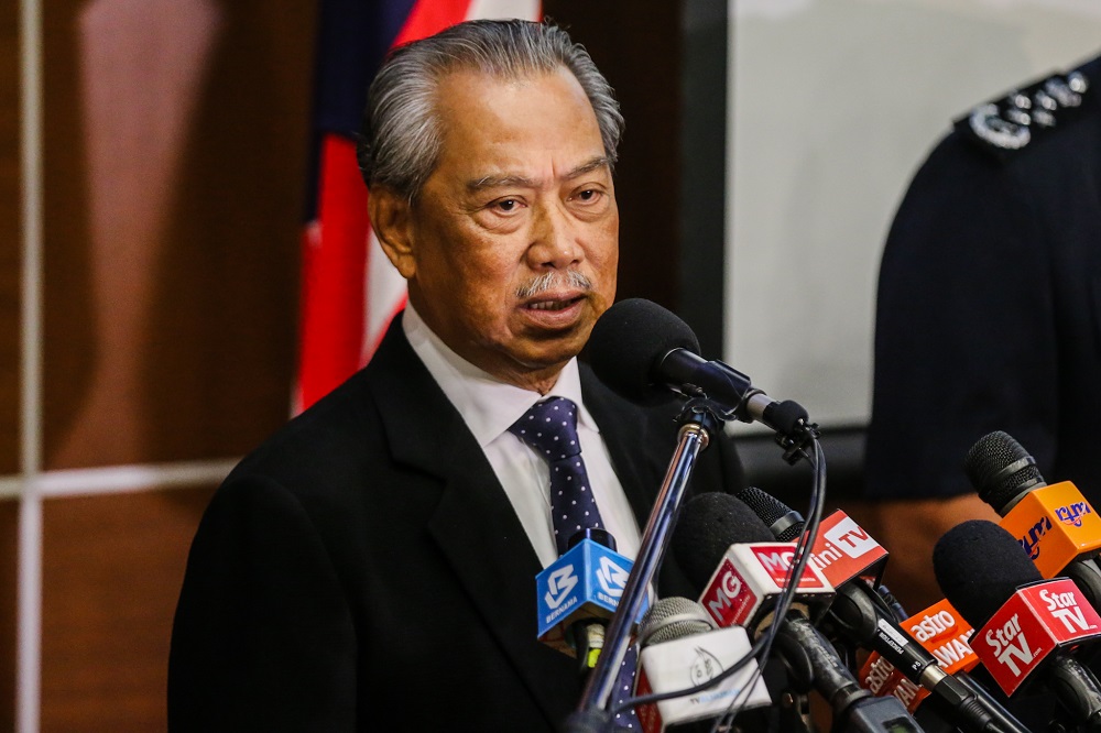 Home Minister Tan Sri Muhyiddin Yassin speaks during a press conference Kuala Lumpur January 30, 2020. u00e2u20acu201d Picture by Firdaus Latif