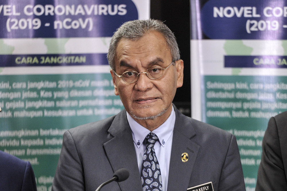 Health Minister Datuk Seri Dzulkefly Ahmad speaks to reporters during the Health Ministryu00e2u20acu2122s daily press briefing in Putrajaya January 30, 2020. u00e2u20acu201d Picture by Shafwan Zaidon