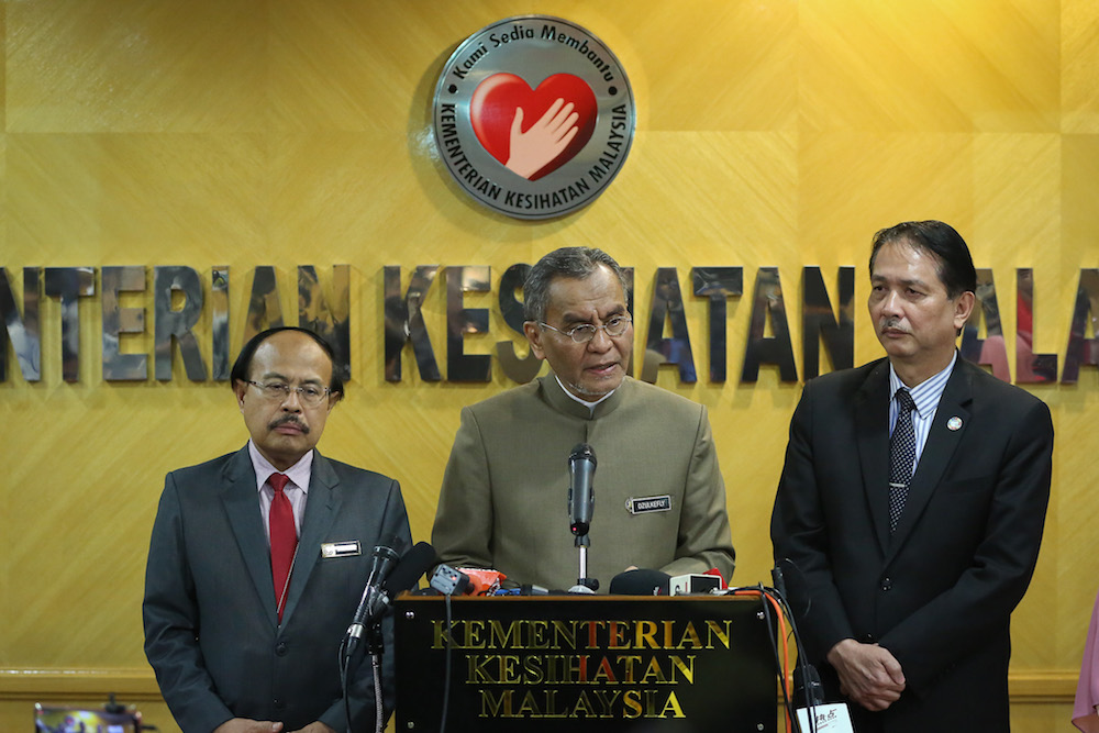 Health Minister Datuk Seri Dzulkefly Ahmad addresses a news conference at the Health Ministry in Putrajaya January 31, 2020. u00e2u20acu201d Picture by Yusof Mat Isa
