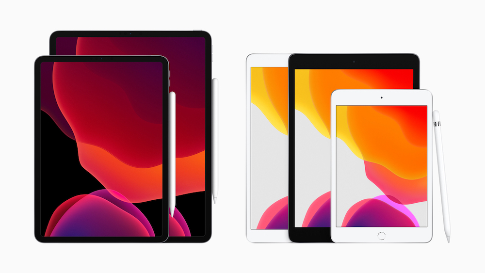 The seventh-generation of Apple's iPad and the most recent Mini, Pro and Air. — Picture courtesy of Apple
