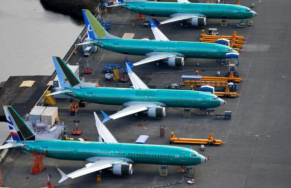An aerial photo shows Boeing 737 MAX airplanes parked at the Boeing Factory in Renton, Washington, US, March 21, 2019. u00e2u20acu201d Reuters pic