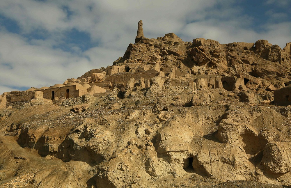 This photograph taken on November 16, 2019 shows the site of Shahr-e Gholghola on a hilltop overlooking Bamiyan Afghanistan. — AFP pic