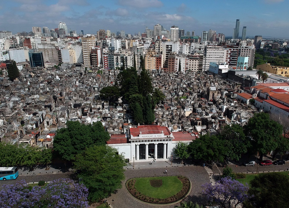 Aerial view of the Recoleta Cemetery in Buenos Aires, Argentina November 22, 2019. u00e2u20acu201d AFP pic  