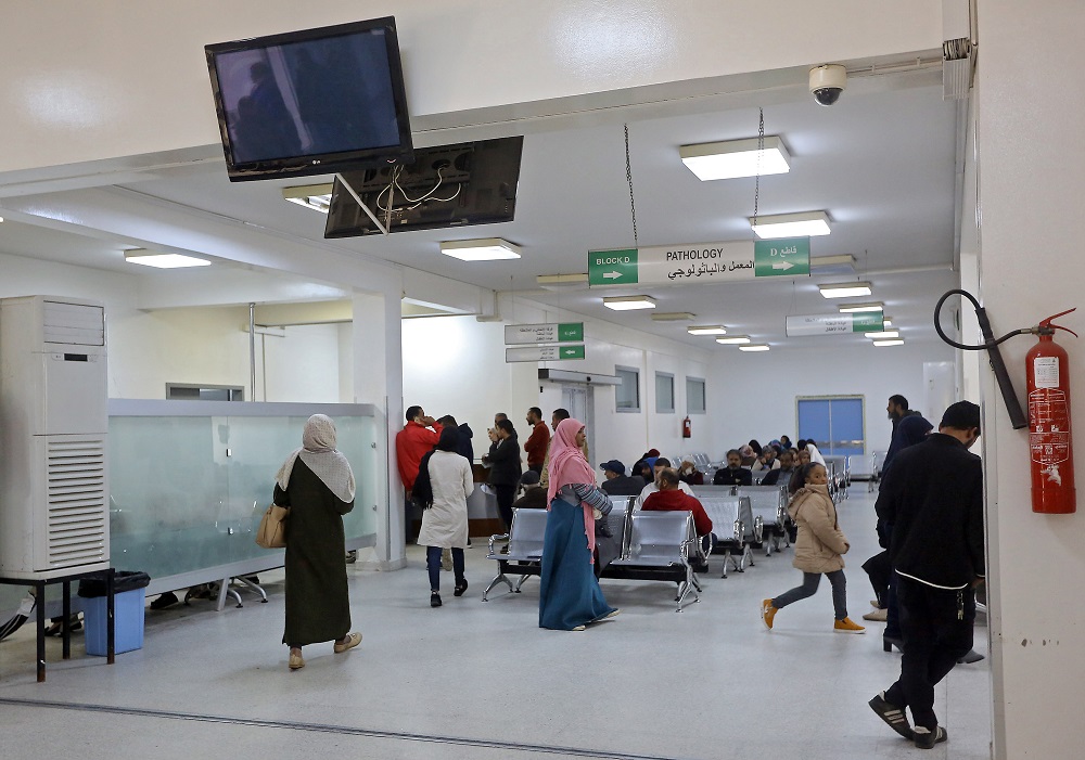 Patients are pictured waiting in Al-Khadra Hospital in the Libyan capital Tripoli January 8, 2020. u00e2u20acu201d AFP pic