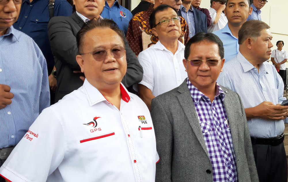 GPS secretary general Datuk Alexander Nanta Linggie speaks to reporters in Kuching January 14, 2020. u00e2u20acu201d Picture by Sulok Tawie