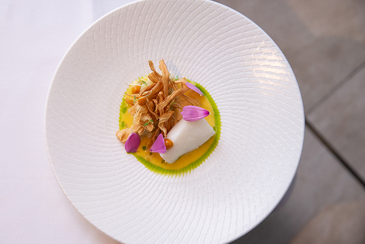 Flounder poached in coconut oil... absolutely delicious.