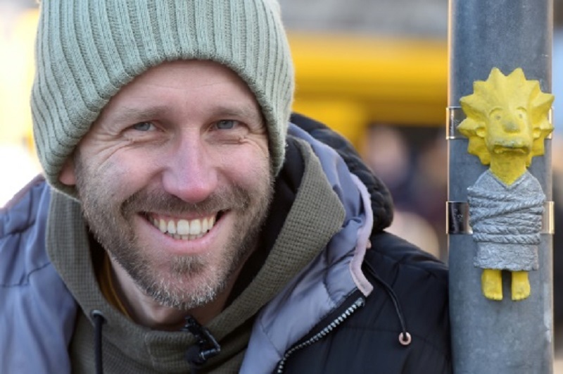 Ukrainian-Hungarian parentsu00e2u20acu2122 child, sculptor Mihajlo (Mihaly) Kolodko poses next to his small-size, 15 centimetre tall sculpture Lisa, a character of the American cartoon u00e2u20acu02dcThe Simpsonsu00e2u20acu2122, in Budapest, Hungary December 11, 2019. u00e2u20acu201d AFP  