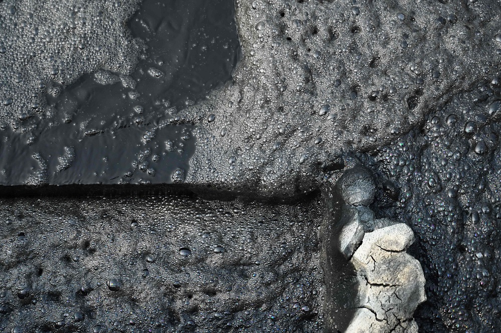 This photo taken on November 8, 2019 shows effluents in a water treatment plant at the Boyin leather tannery in Shenqiu, in China’s central Henan province. — AFP pic 