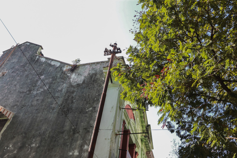 The electrical pole is one of the oldest in KL that is still standing today. — Picture by Ahmad Zamzahuri