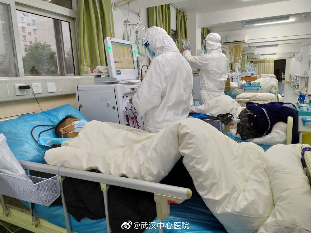 Picture uploaded to social media on January 25, 2020 by the Central Hospital of Wuhan show medical staff attending to patients, in Wuhan, China. u00e2u20acu201d Central Hospital of Wuhan via Weibo/Reuters handout  