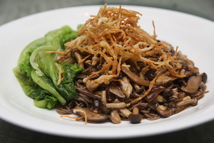 If you are tired of the typical birthday noodles served in the Chinese restaurants, this organic buckwheat noodles dish with wild porcini, shredded chicken and assorted mushrooms will have you hankering for more