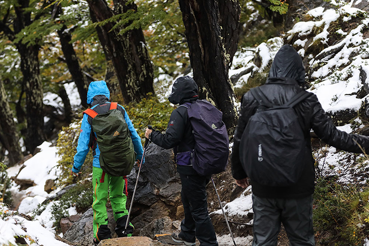 Hiking in single file on narrower trails is the way to go.
