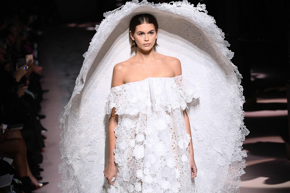 US model Kaia Gerber presents a creation by Givenchy during the Womenu00e2u20acu2122s Spring-Summer 2020 Haute Couture collection fashion show in Paris January 21, 2020. u00e2u20acu201d AFP pic  