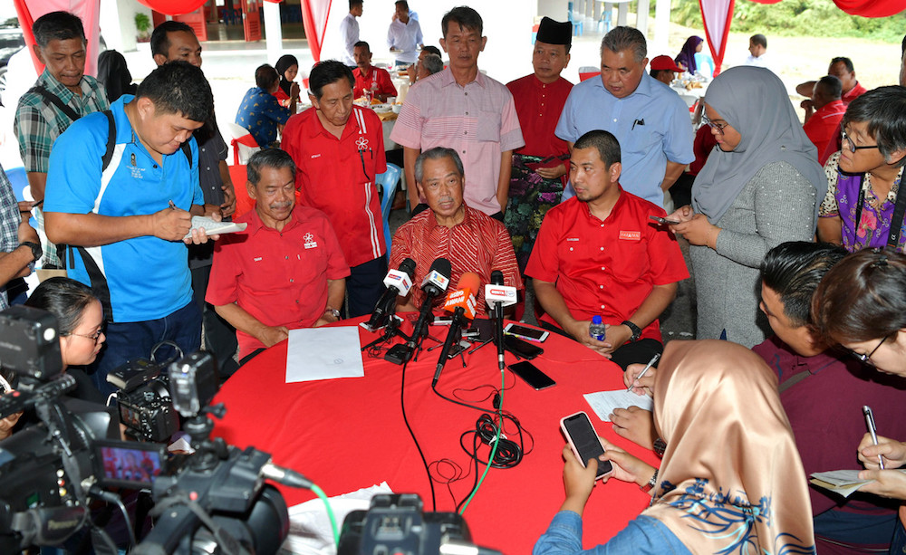 Parti Pribumi Bersatu Malaysia president Tan Sri Muhyiddin Yassin speaks to reporters in Pagoh January 31, 2020. u00e2u20acu201d Bernama pic