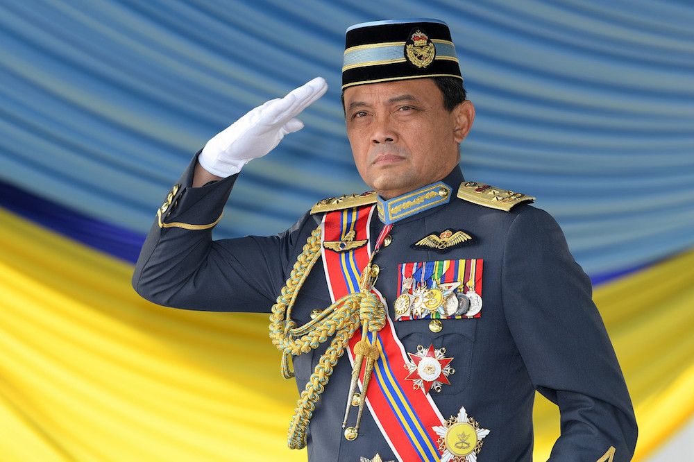 Royal Malaysian Air Force chief Datuk Seri Ackbal Abdul Samad salutes a guard of honour during the handing over of duty ceremony at Subang Air Base in Subang January 3, 2020. u00e2u20acu201d Bernama pic