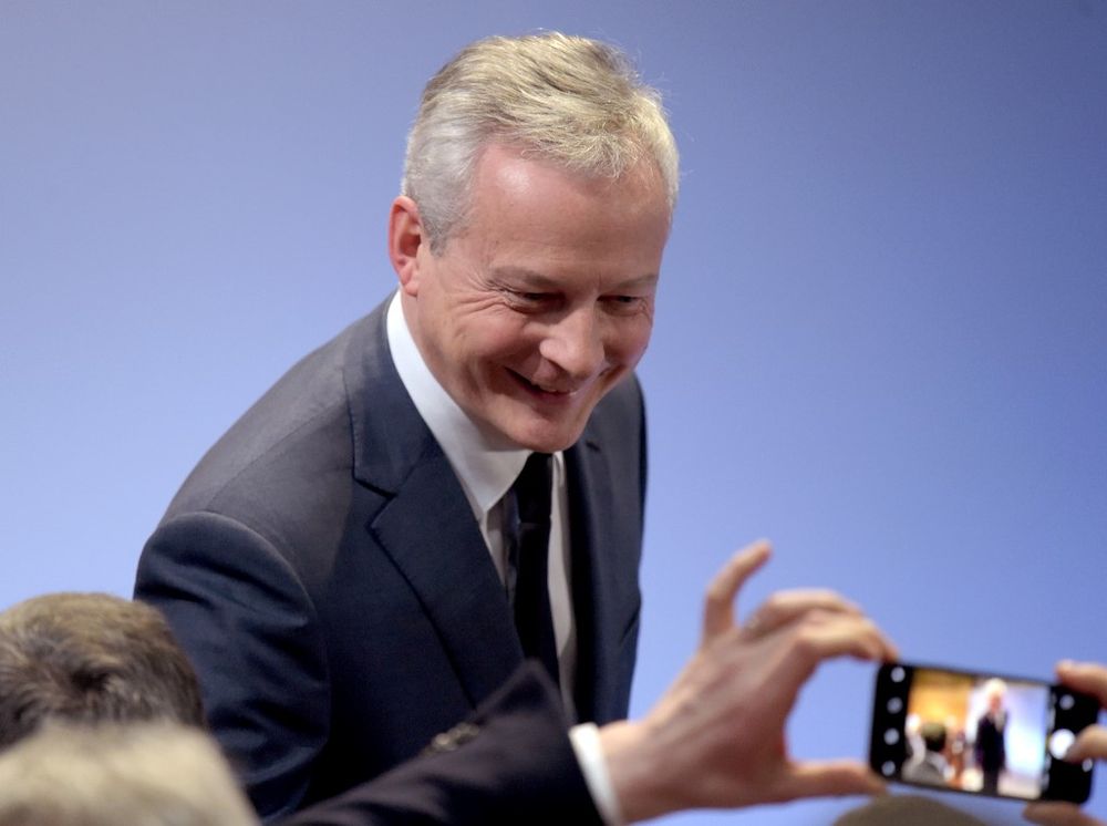 French Economy and Finance Minister Bruno Le Maire addresses his seasonu00e2u20acu2122s greetings at the Economy Ministry in Paris on January 7, 2020. u00e2u20acu201d AFP